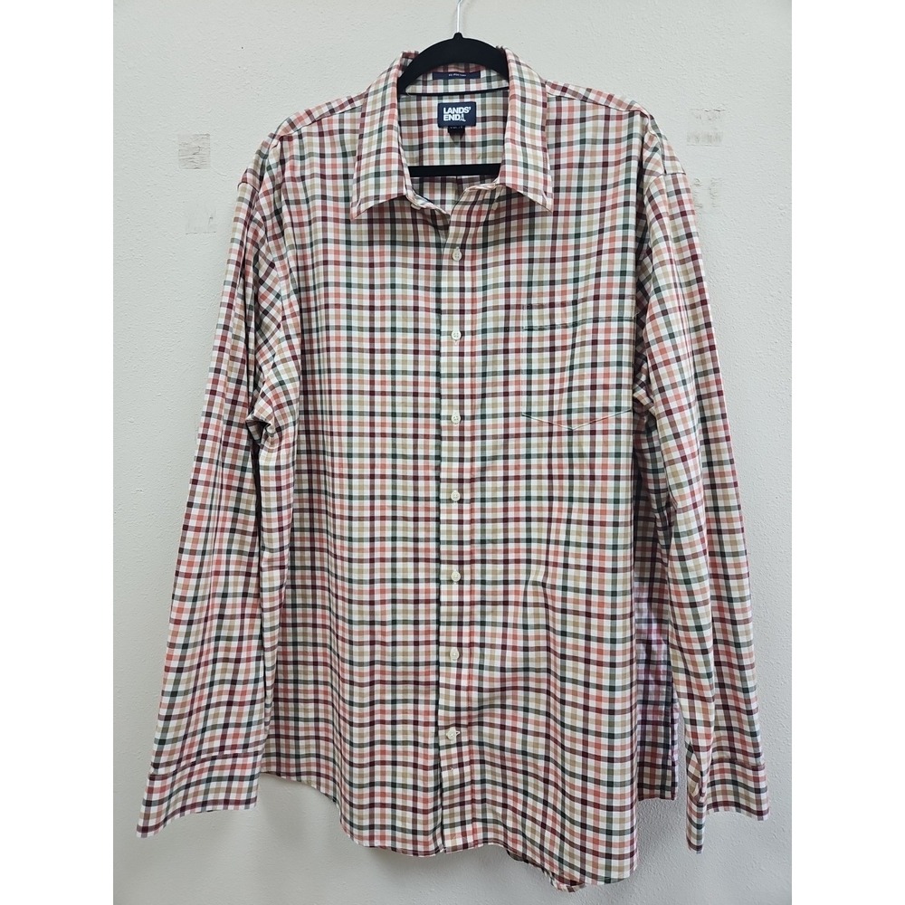 Lands End Traditional Fit Long Sleeve Button Down Shirt Men's Size XXL Tall